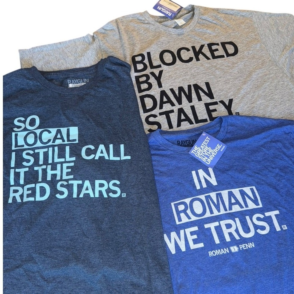 RAYGUN Standard XI‎ Graphic T Shirt Lot of 3 Mens L Chicago T-Shirts